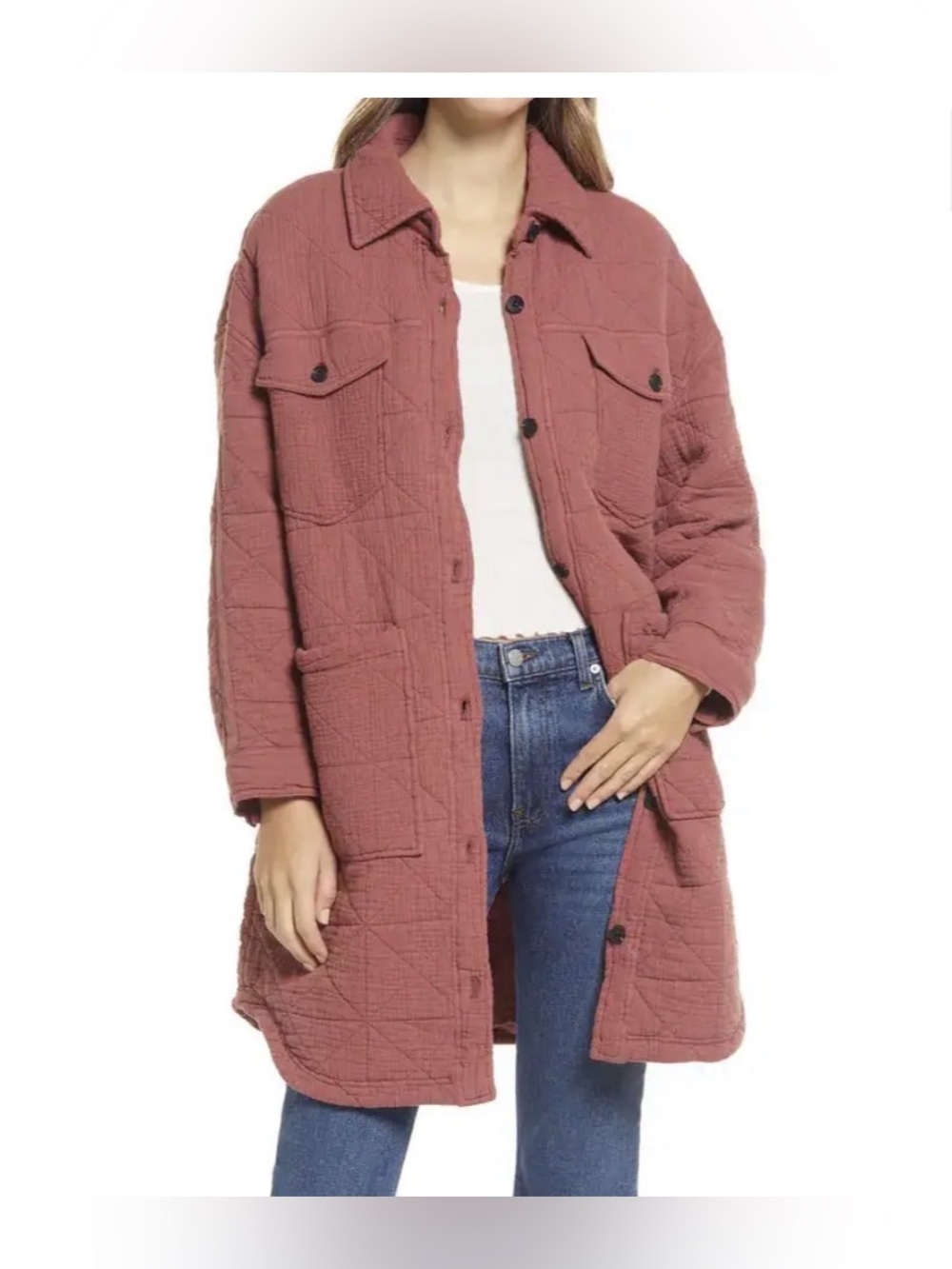 Avec Les Filles Quilted Shirt Jacket